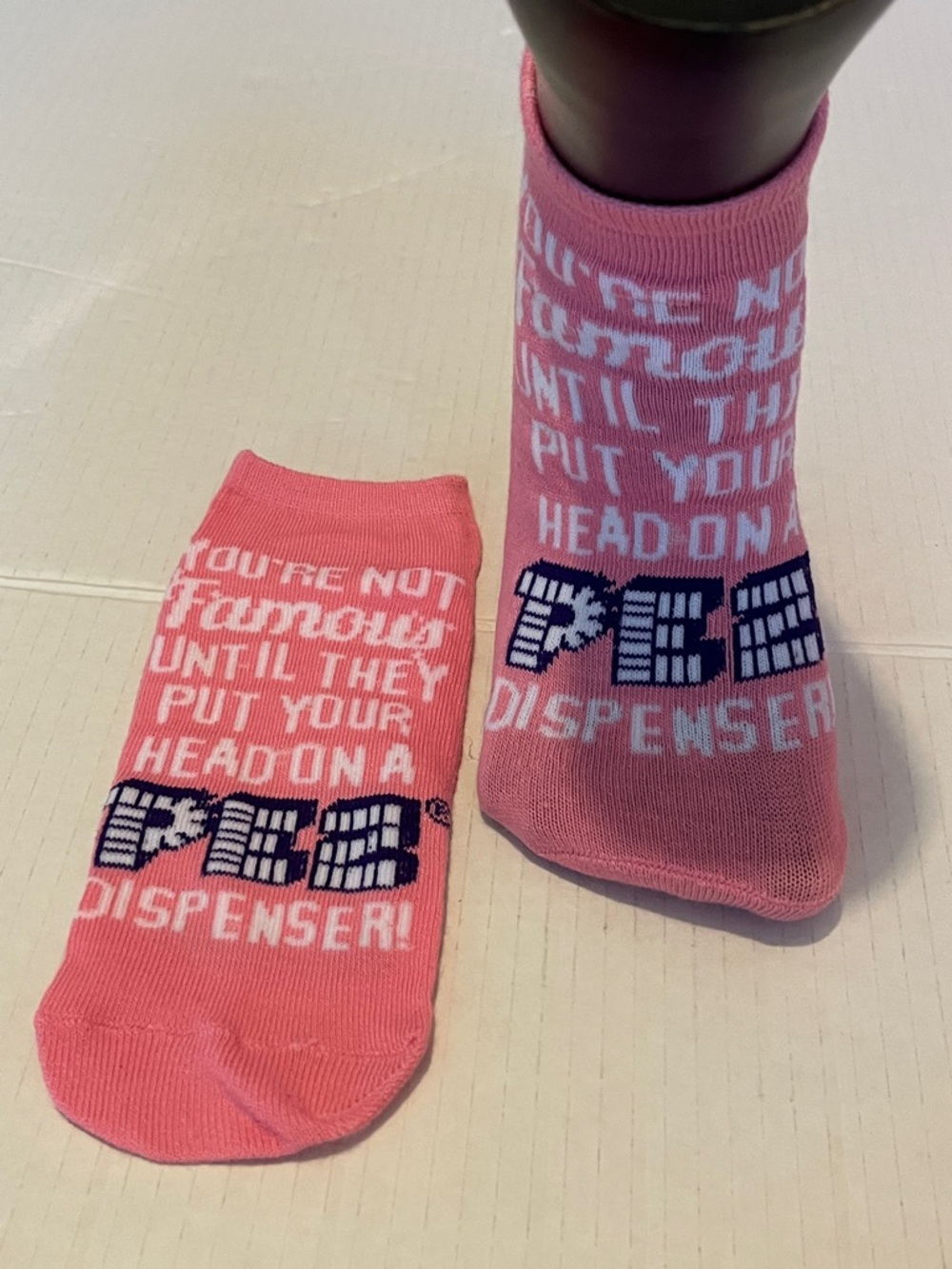 Pez Pink Ankle Socks - Fun Novelty Women’s Pair - Picture 4 of 7